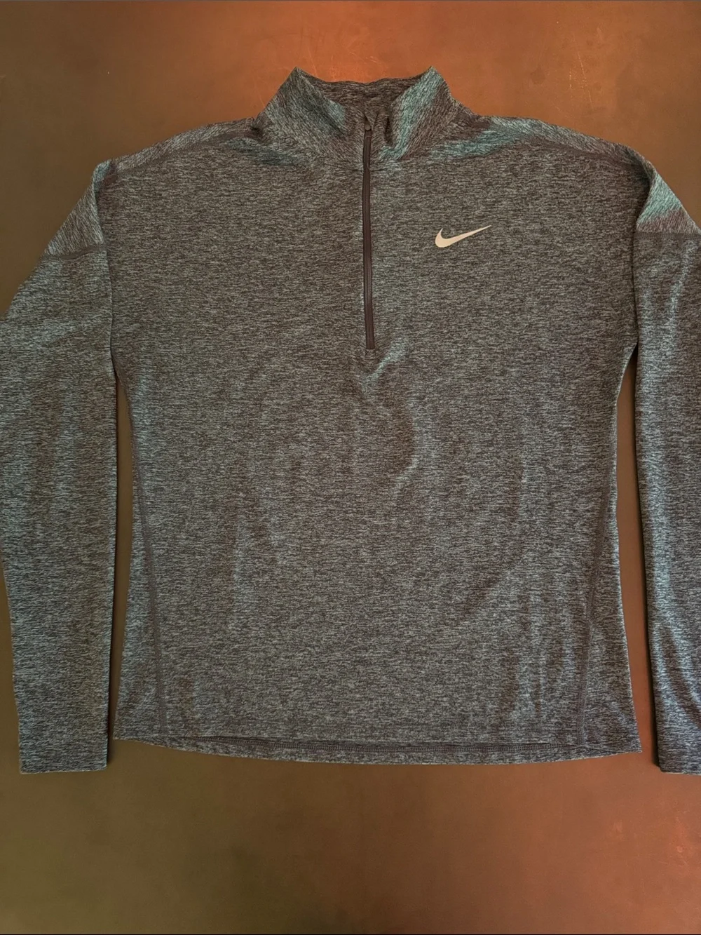 Nike Heather Gray Quarter-Zip Performance Top - Picture 1 of 8